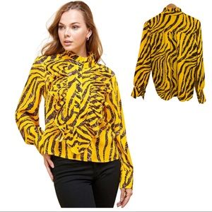 JJ’s Fairyland Animal Print Ruffled Blouse